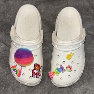 Women’s platform Crocs with Lisa Frank Jibits